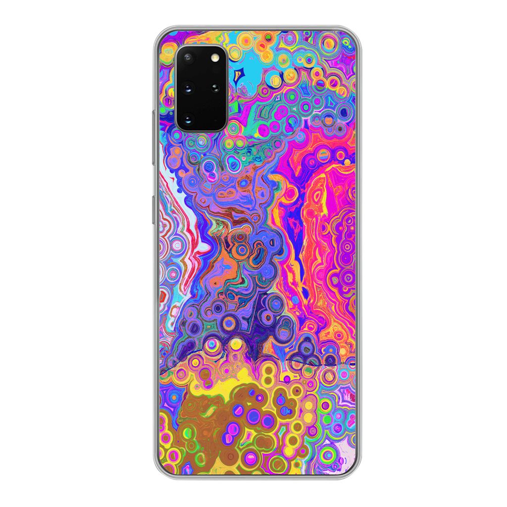 MuchoWow Handyhülle Schutzhülle Hülle für Samsung Galaxy S20 Plus Kunst - Formen - Farbe - Psychedelisch Silikon Softcase Handy Hülle - Hart...