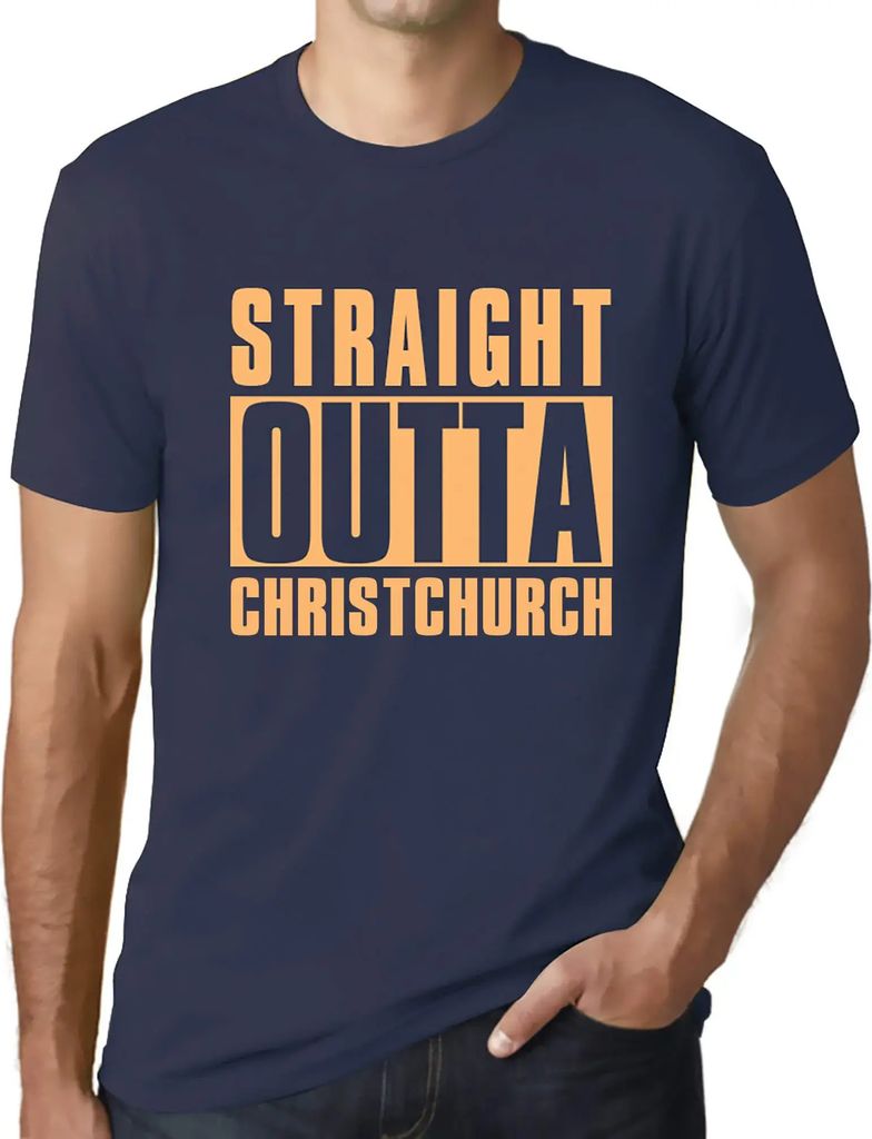 Herren Grafik T-Shirt Direkt aus Christchurch – Straight Outta Christchurch – Öko-Verantwortlich Vintage Jahrgang Kurzarm Lustige Druck Geburt...