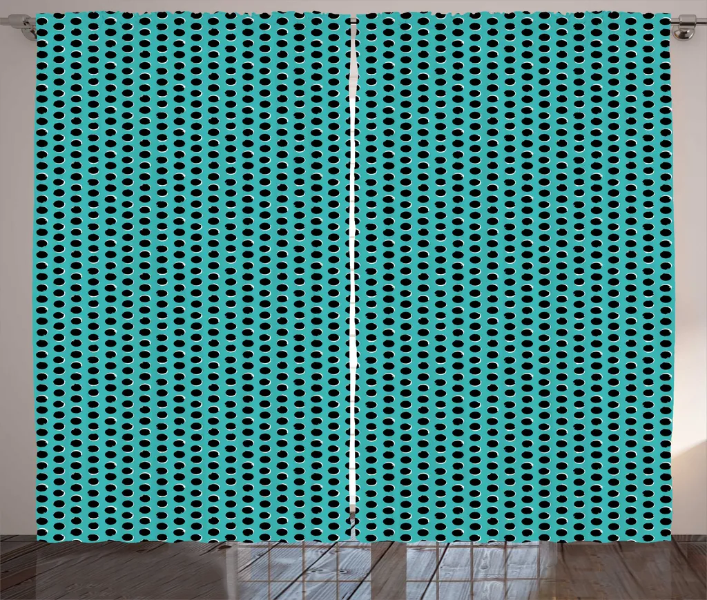Rideau de Salon Extra Large 280x225 cm Motif Pois Rustique et Chic