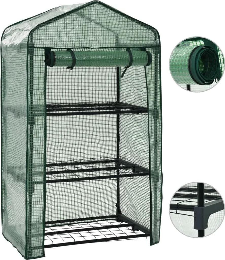 Möbel 3-stufiges Mini-Gewächshaus 69 x 49 x 125 cm - Gewächshäuser 46917