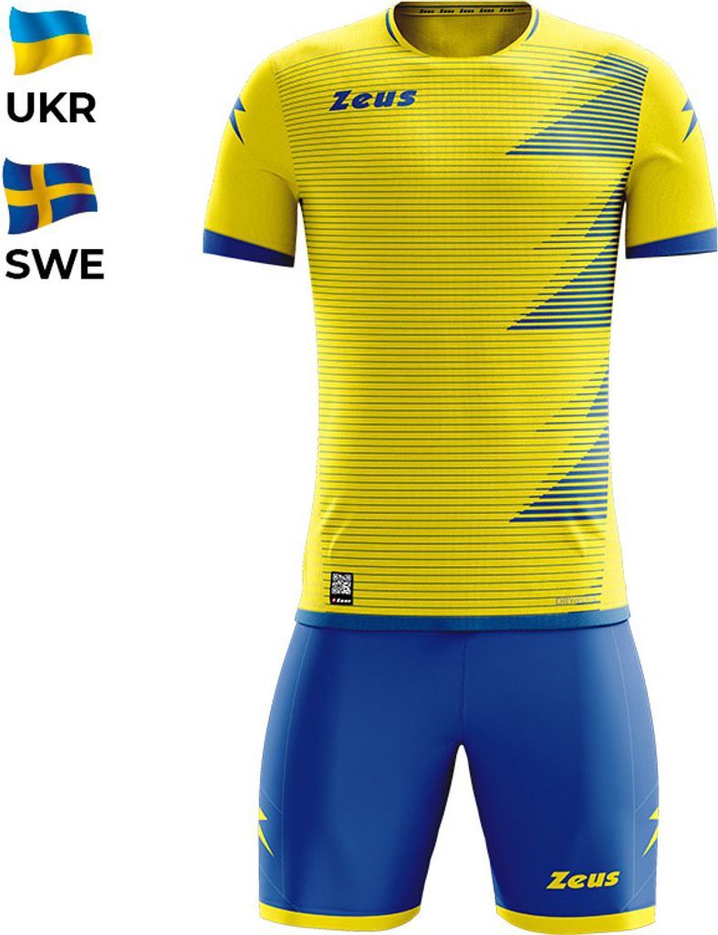 128 YS/3XS|Zeus Mundial Teamwear Set Trikot mit Shorts gelb Produktbild 