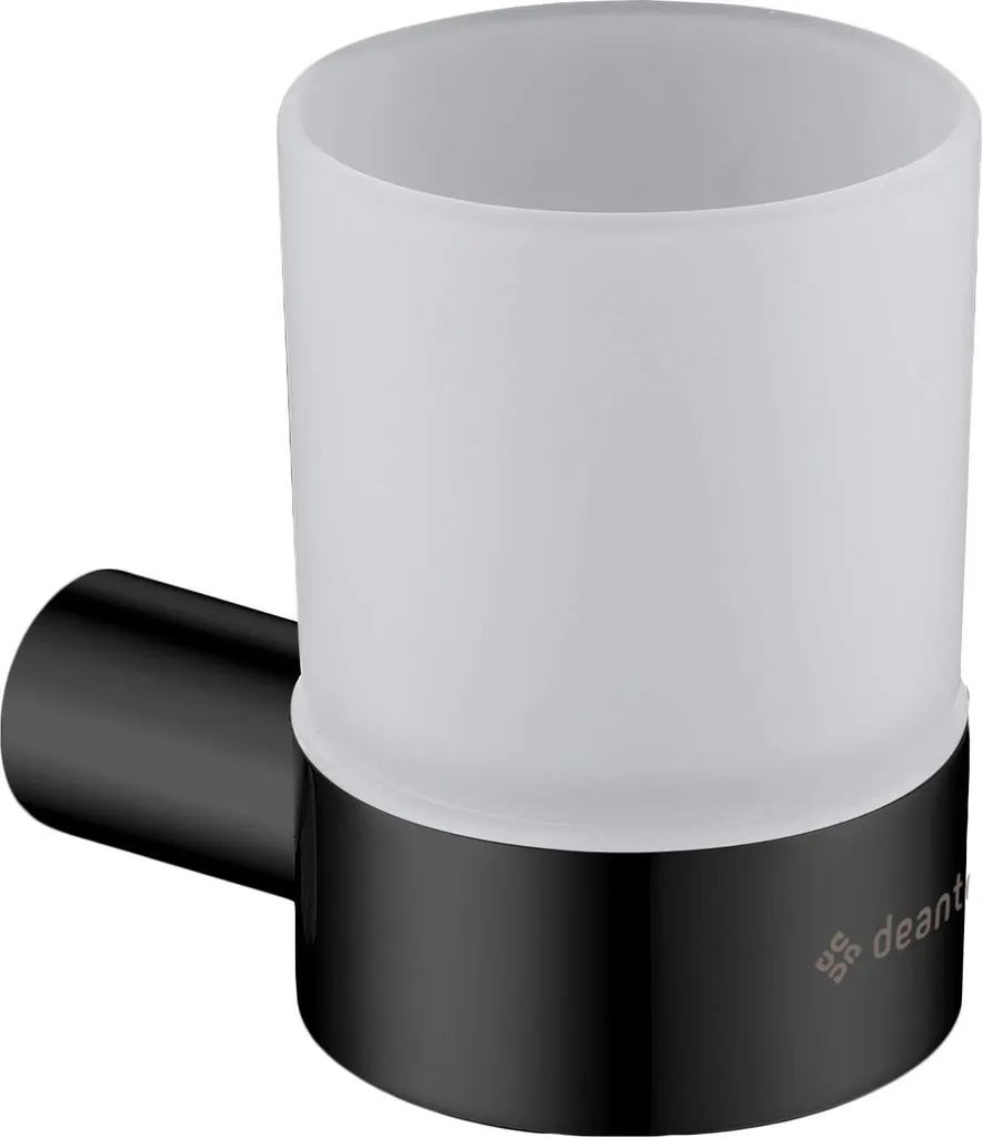 Tazza da Parete Nera Design Rotondo - Porta Spazzolini Muro Moderno