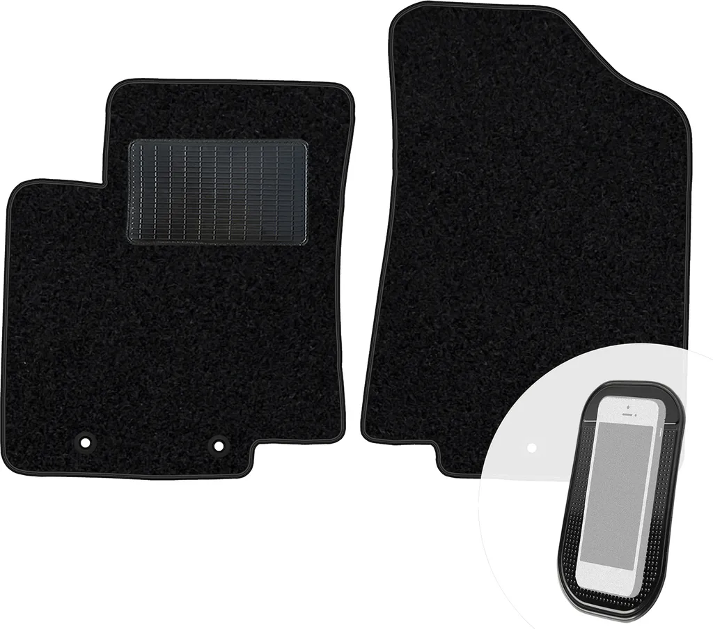 Accessori Kia Rio III 2011-17: Tappetini Velours Premium Nero - 2 Pz