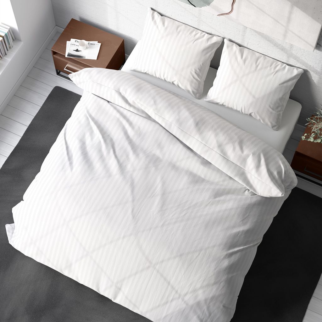 3-tlg Premium Damast Bettwäsche 200x200 + 80x80 cm mit YKK Produktbild 5