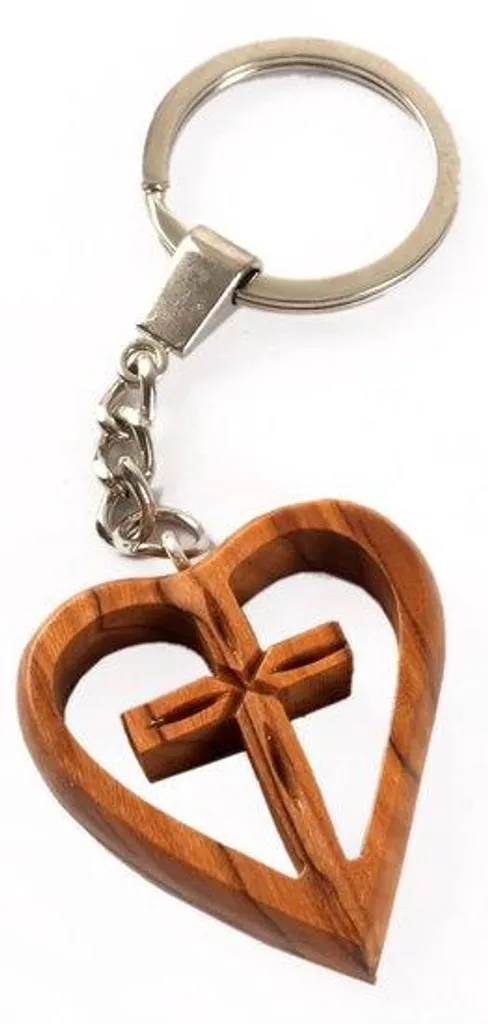 Petit cœur en bois d'olivier pour cadeau d'invité, lot de 5 porte-bonheur