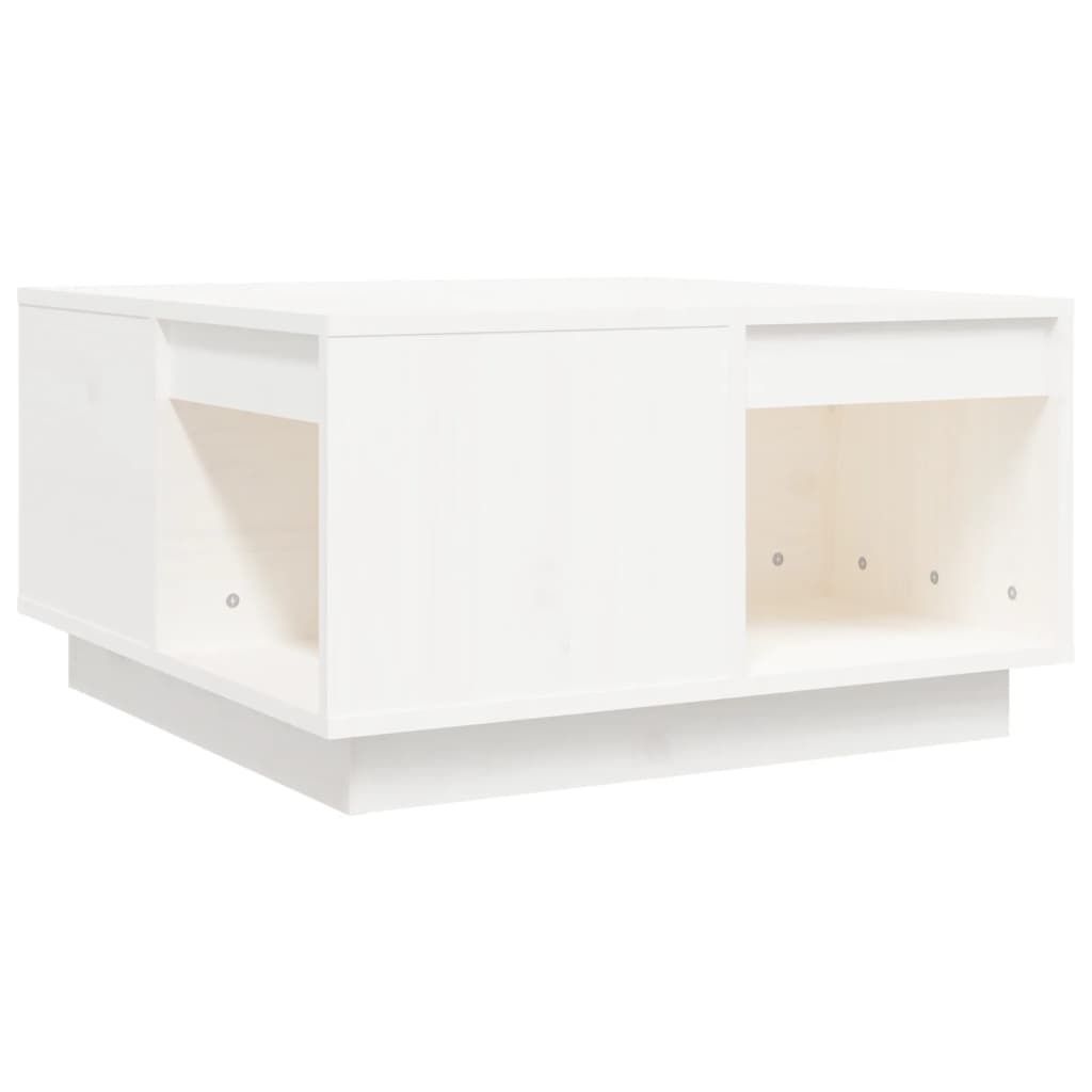 vidaXL Couchtisch Weiß 60x61x32,5 cm Massivholz Kiefer