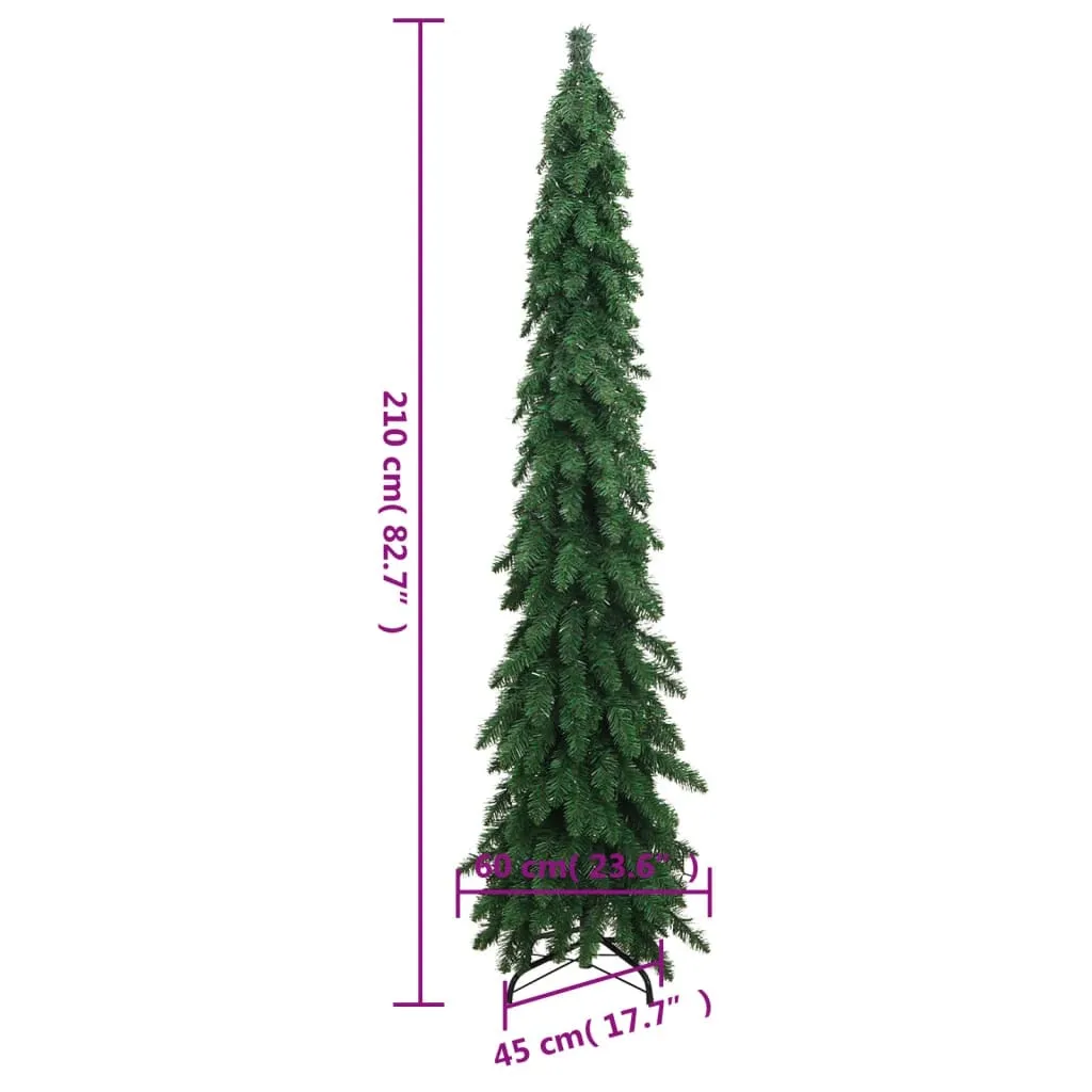 vidaXL Sapin de Noël Artificiel Lumineux 130 LED 210 cm avec Support - 9