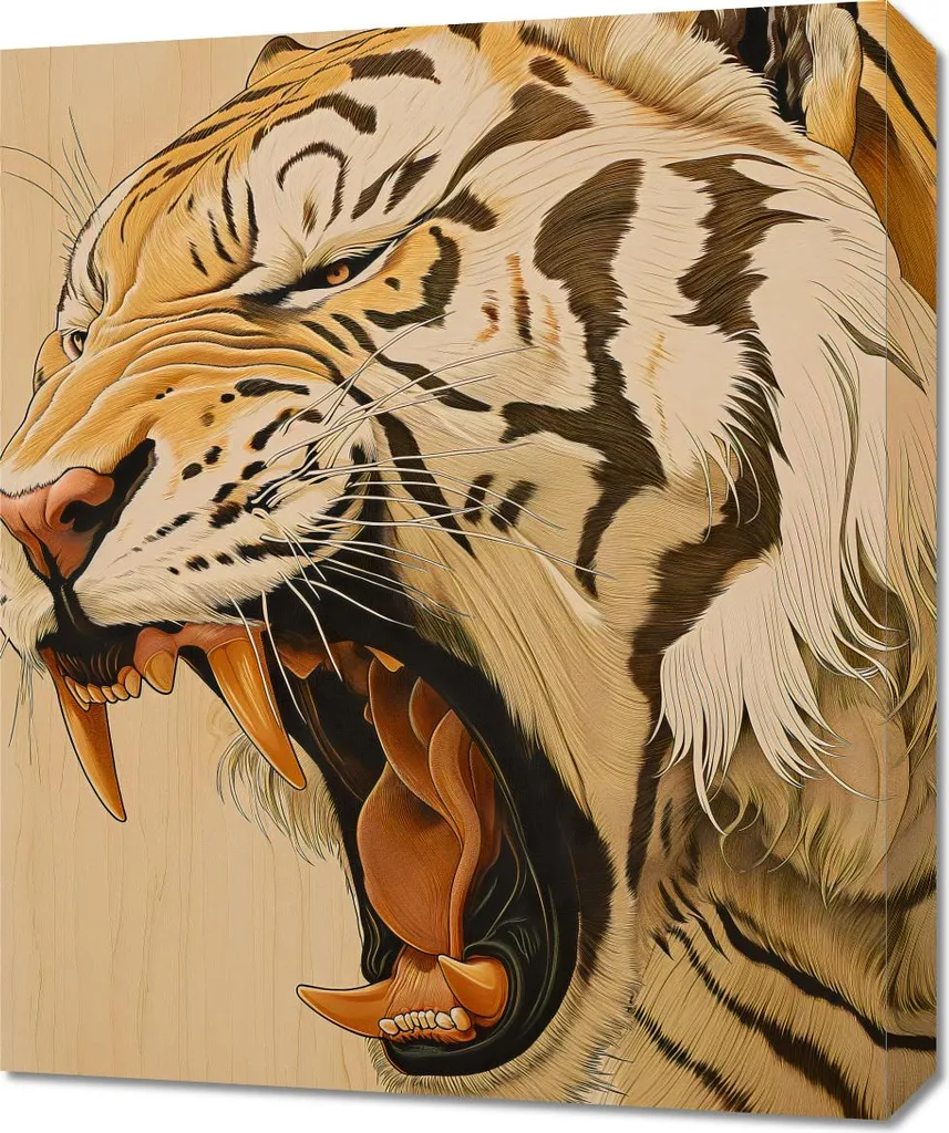 Décoration Murale Tigre 50x60 cm - Idéal pour Salon ou Bureau de Style