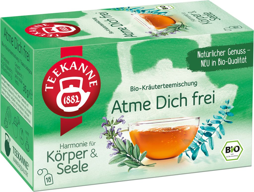 Teekanne  Atme Dich frei mit Fenchel Salbei und Eukalyptus Produktbild 