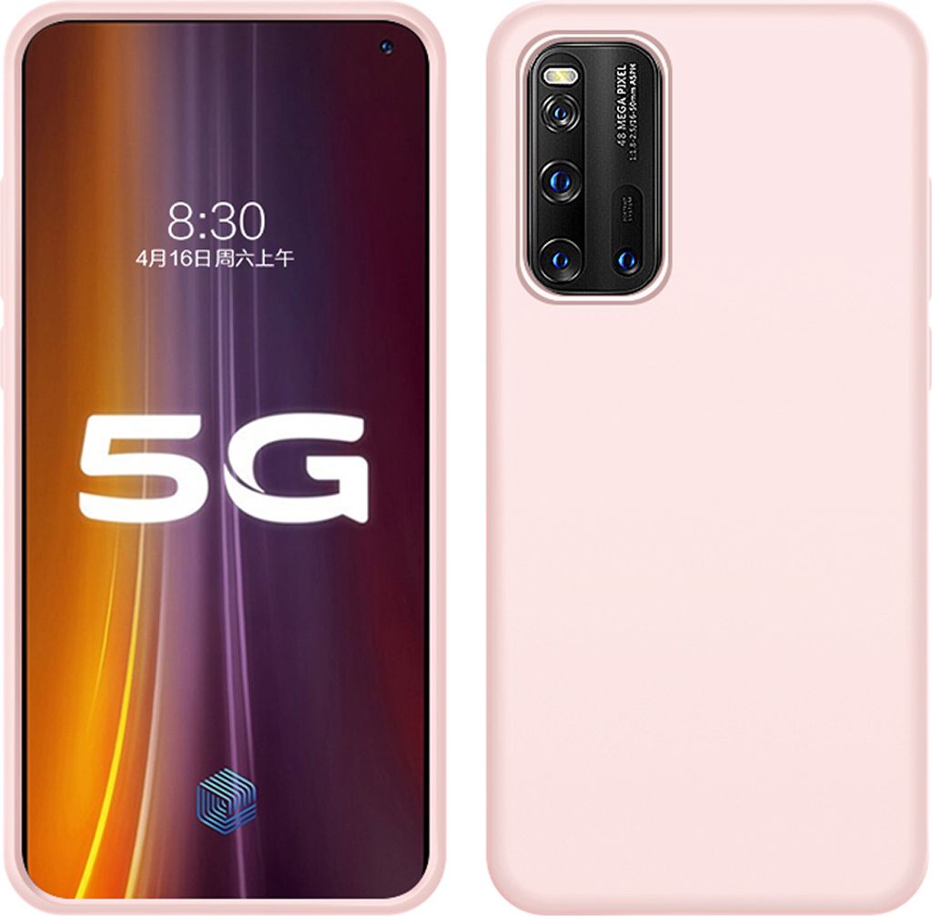 VIVO iQOO 3 Hülle, LaimTop Slim Flüssig Silikon Soft Gel Gummi Stoßfest Kratzfest Schutzhülle für VIVO iQOO 3 Rosa