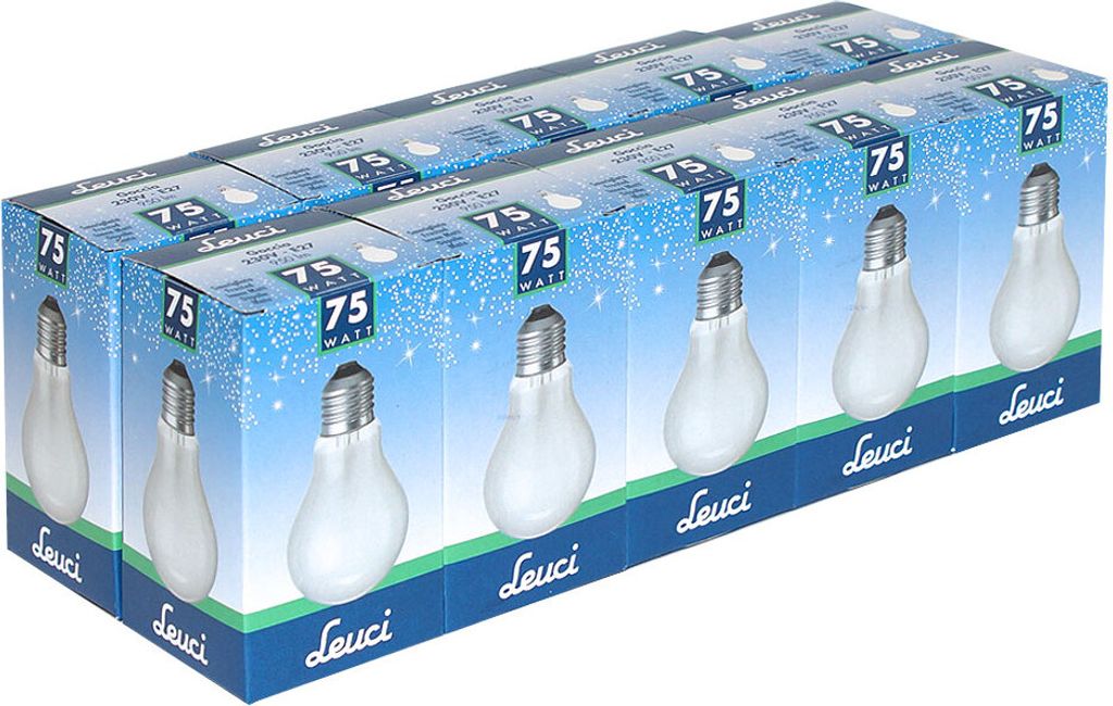 10 x Leuci Glühbirne 75W E27 MATT Glühlampe 75 Watt Produktbild 