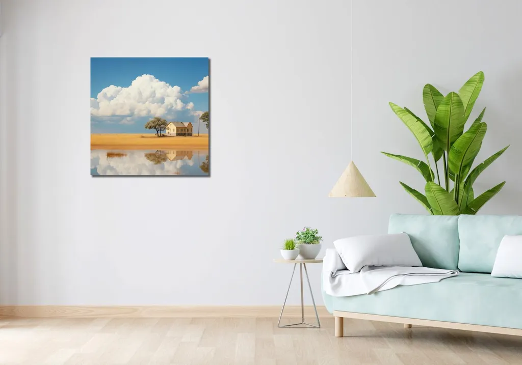 Tableau Image 70 x 70 cm Maison d'habitation Déco Carrée Moderne - 2