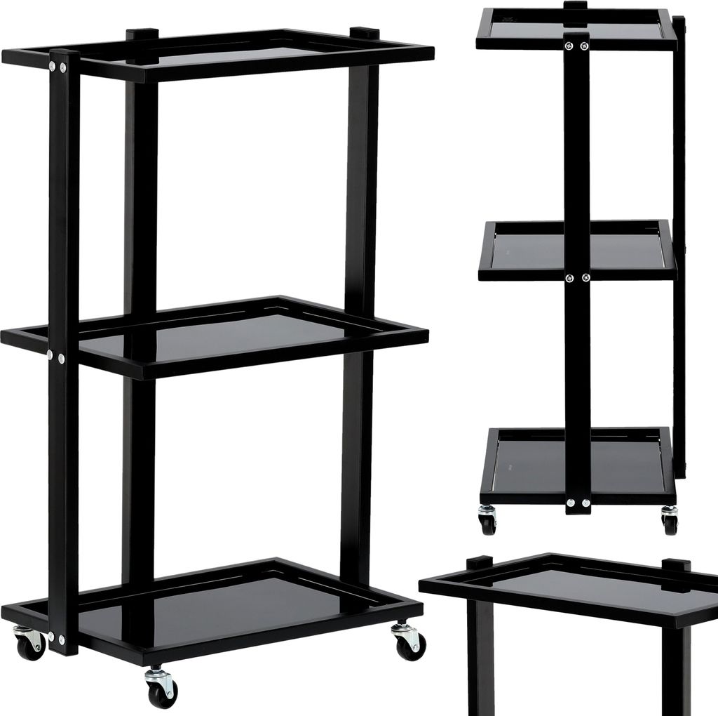 Kosmetikhilfe Friseursalon ST027B universeller Schrank Wagen Tisch auf Rädern mit drei Regalen L