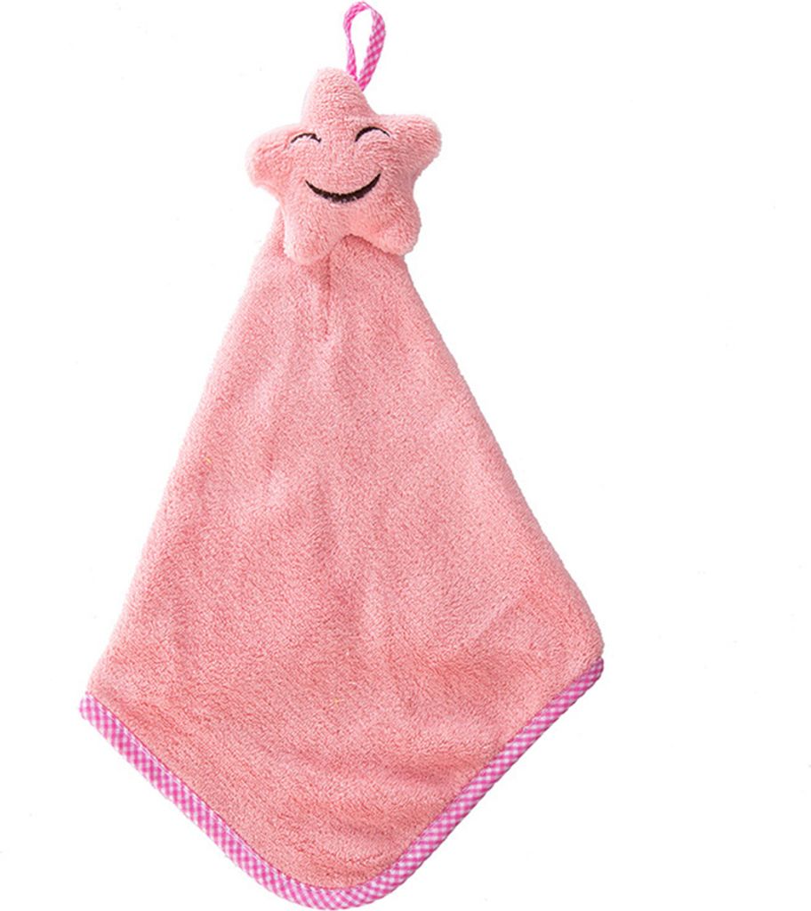 Küche Badezimmer Sternhandtuch weiche Kinder Kind Wischtuch hängen süßes Cartoon Handtuch-Rosa