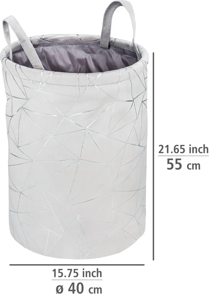 Cesto Biancheria WENKO Samira Grigio | 69L Feltro Arredo Bagno - 4