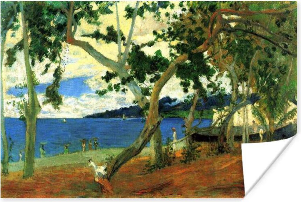 MuchoWow Poster Am Rande des Sees - Gemälde von Paul Gauguin 90x60 cm - Schlafzimmer
