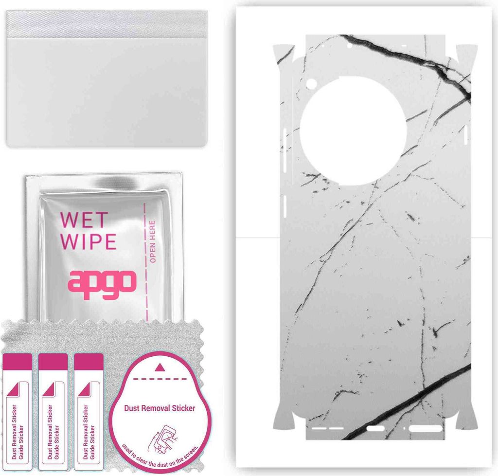 apgo Rückseite + Seiten Schutzfolie, Skin, kompatibel mit OnePlus 12R, Hinten Displayschutzfolie aus Vinylfolie, kratzfest, einfache Montage - Wei...