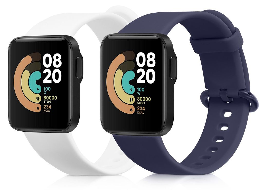 kwmobile 2x Uhrenarmband für Xiaomi Mi Watch Lite / Redmi Watch Armband - Fitnesstracker Band Set aus TPU Silikon - Ersatzarmband Smartwatch -