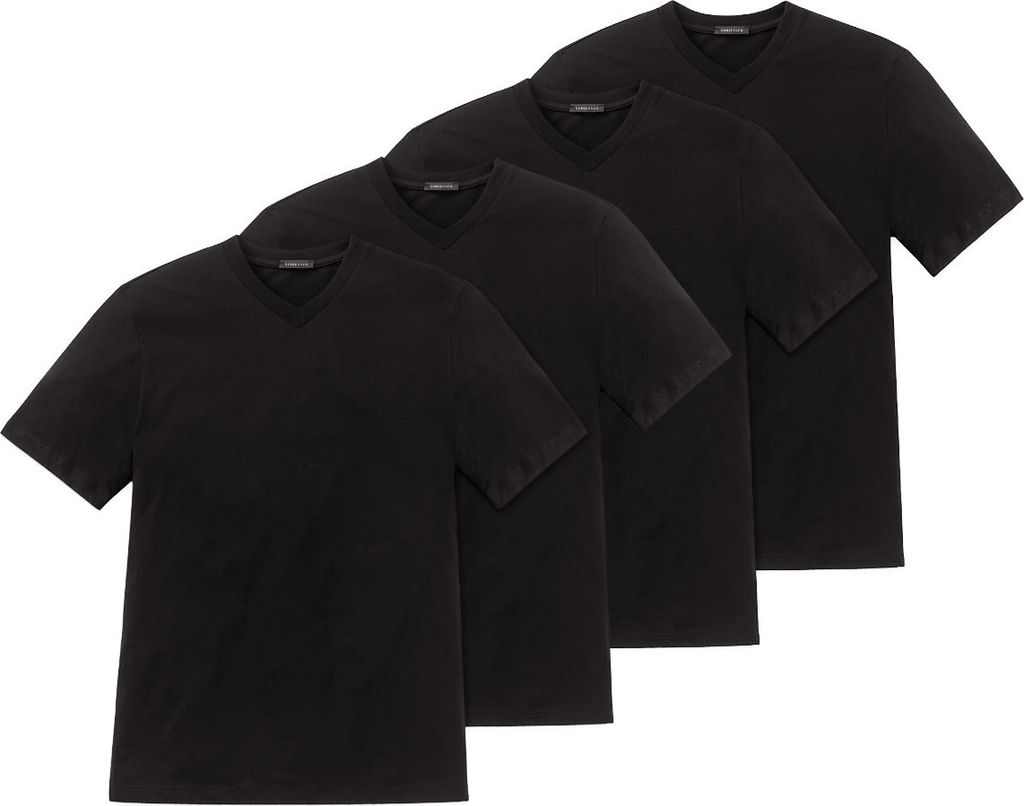 Schiesser 4er Pack American Unterhemd / Shirt Kurzarm Hochwertige Verarbeitung und hohe Formstabilität, Feiner Single-Jersey aus 100 % Baumwolle, ...