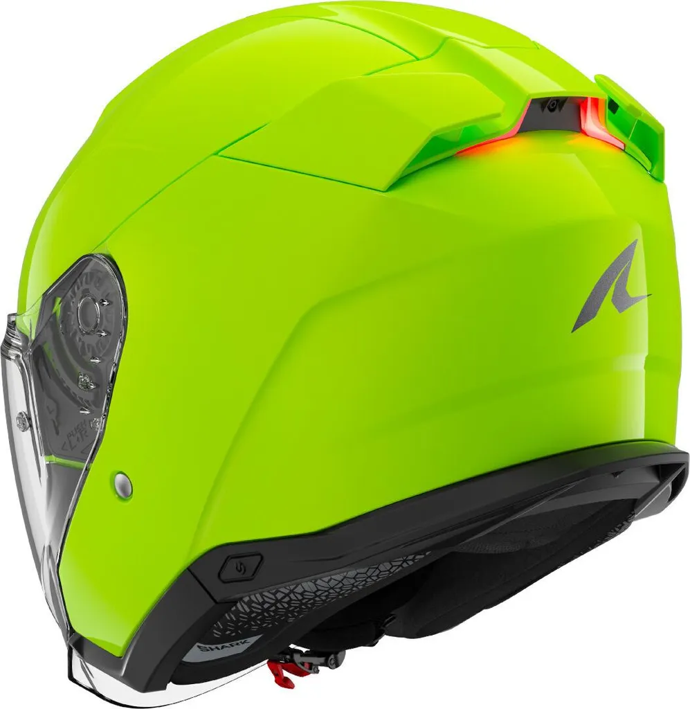 Casque jet Shark Skwal I3 Blank vert M avec éclairage LED intégré