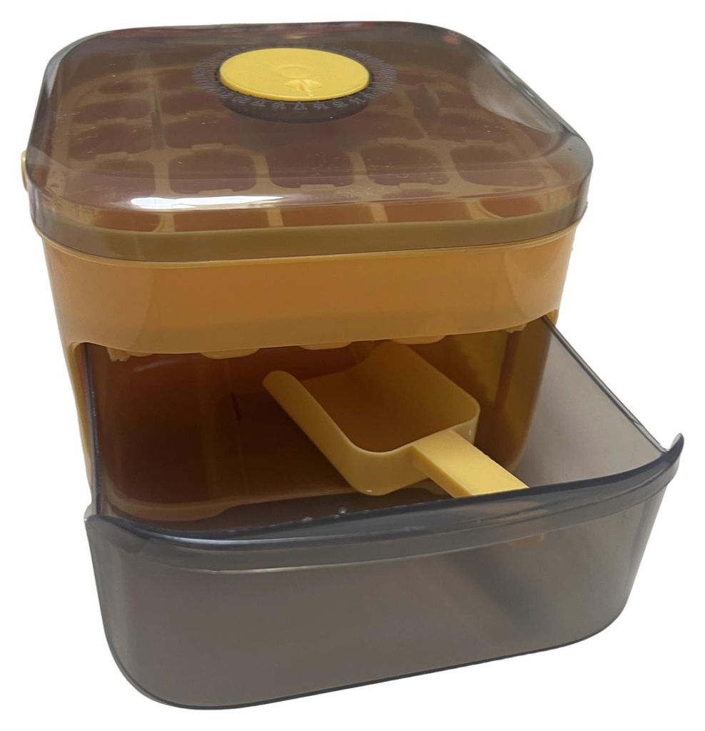 Eiswürfelform mit Deckel und Eisschaufel, stapelbare doppellagige Eiswürfelform mit ausziehbarer Eisschublade, Eiswürfelbereiter für Cocktails ...