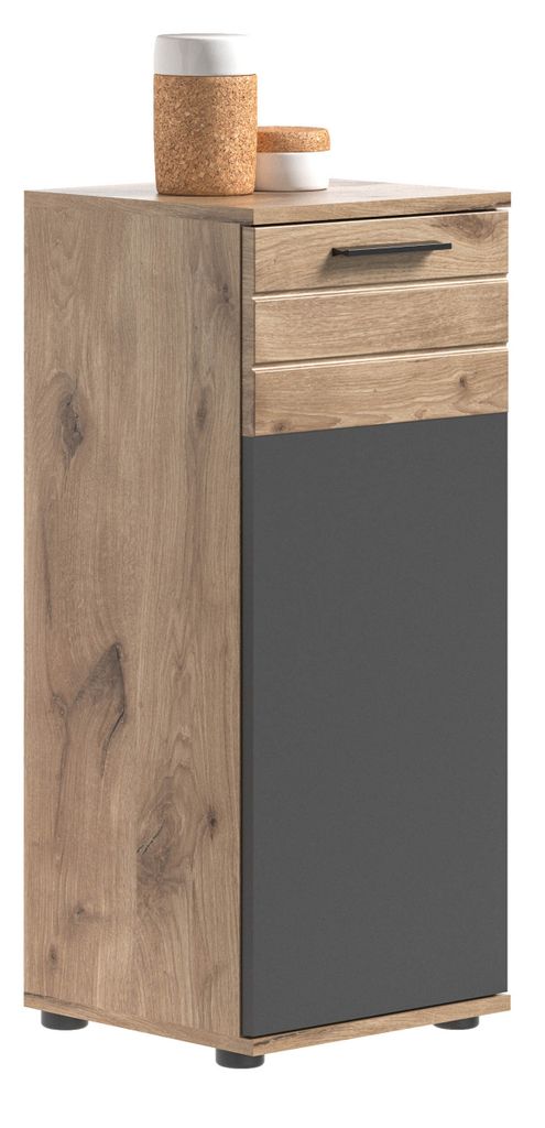 Mason Badschrank 1 Tür grau,Eiche Nachbildung. Produktbild 
