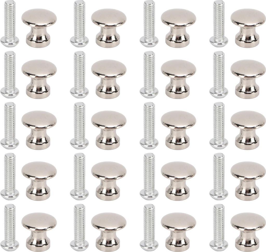 20 Sets Einloch-Kleingriff 12 x 11 mm Zinklegierung Schmuckschatulle Schublade RundkopfgriffSilberweiß