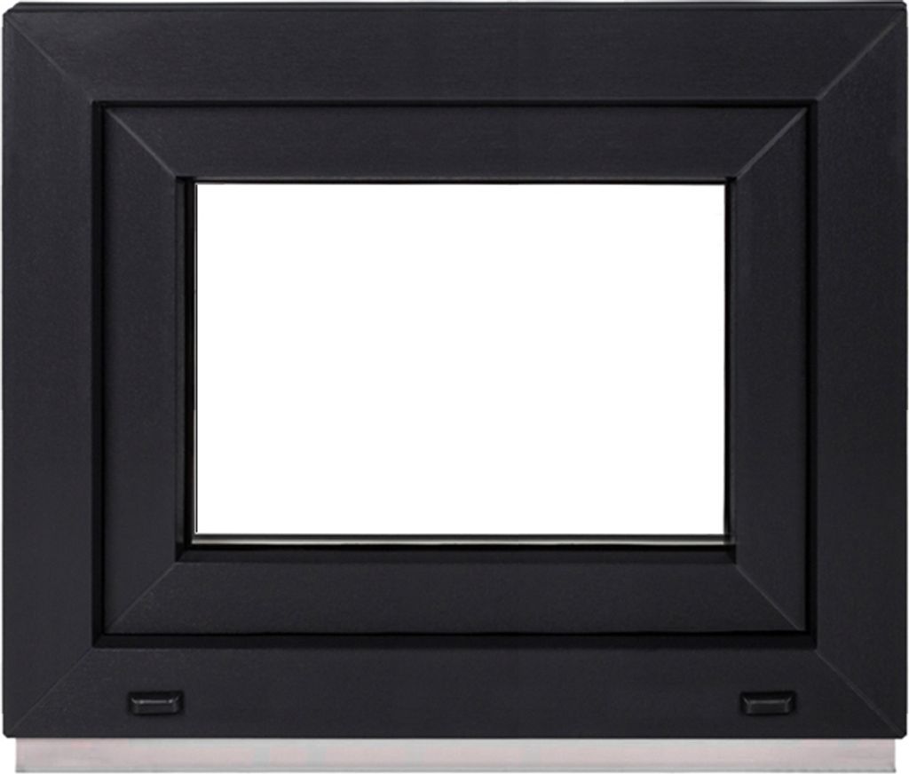 Framex Kellerfenster Fenster Kunststofffenster Innen Weiß / Außen Anthrazit Breite x Höhe 60 x 50 cm (600 x 500 mm) 3 Fach (32 mm) Dreh Kipp DIN...