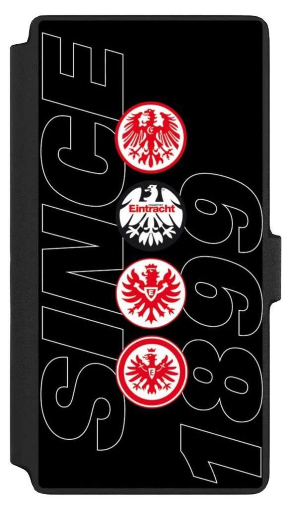NIVOCASE Klapphülle für Samsung Galaxy S22 Ultra Handyhülle aus Kunst Leder NIVOflip schwarz Adler Eintracht Frankfurt Logo