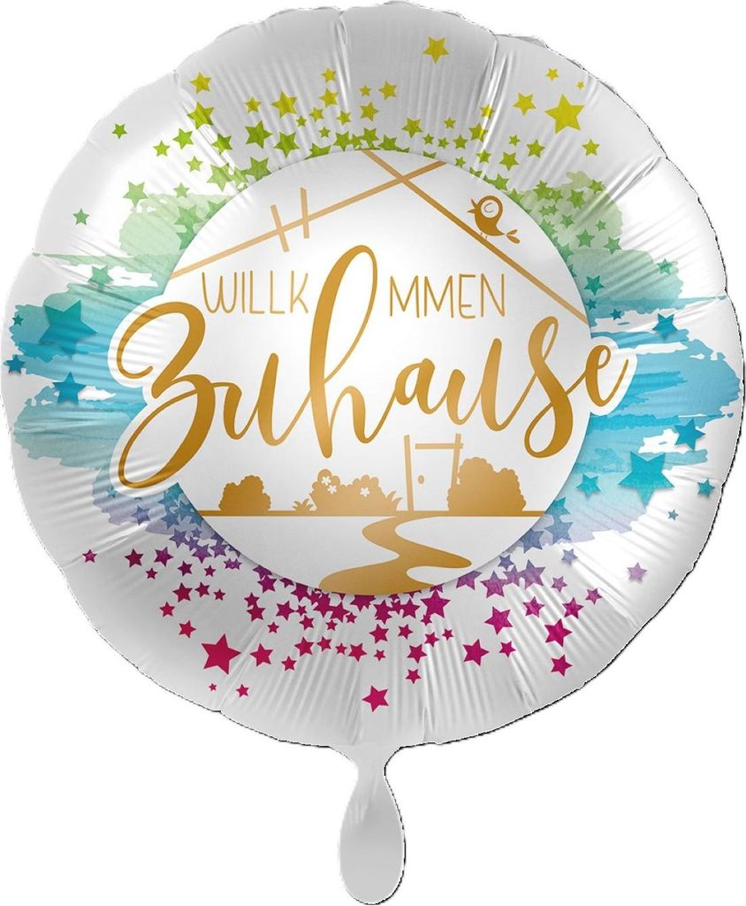 18"/Ø43cm Folienballon  "Willkommen Zuhause Sterne" Produktbild 