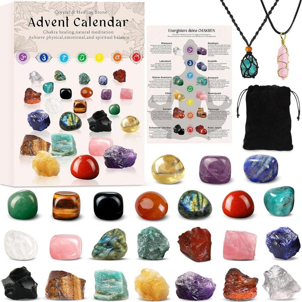 Adventskalender 2024 Chakra-Kristalle Weihnachten Produktbild 