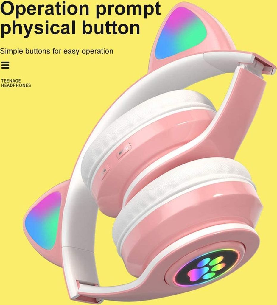 Katzenohr Kopfhörer Bluetooth drahtloser Stereo LED Licht Produktbild 5