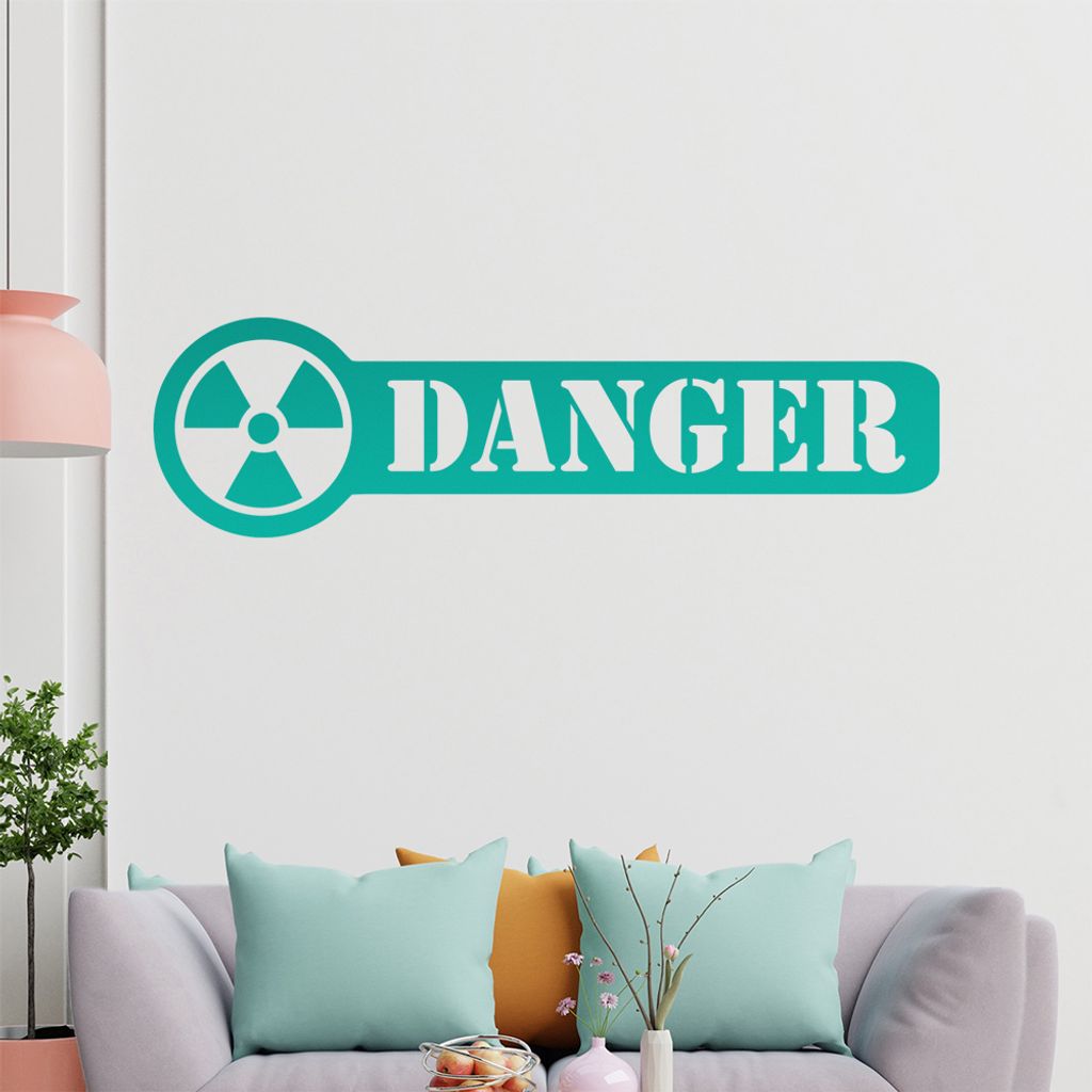 KIWISTAR Atom Danger Schild - Biohazard Virus Gift Gase Achtung Wandtattoo in 6 Größen - Wandaufkleber Wall Sticker - Dekoration, Küche, Wohnzim...