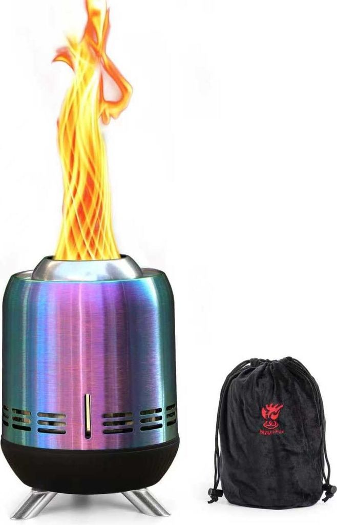 Tragbarer Tischfeuerplatz - Rauchfreier Mini-Outdoor-Kocher, betrieben mit Pellets oder Holz für städtische und vorstädtische Gebiete mit Traget...