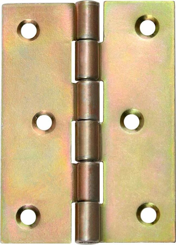 8 Gerollte Scharniere halbbreit 80 x 60 mm Gelb Verzinkt