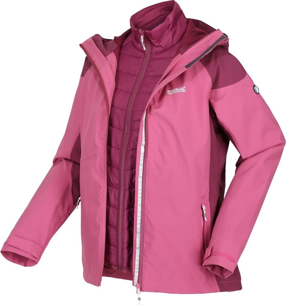 Regatta Wentwood VII 3 in 1 Doppeljacke Damen Wind und Wasserdicht, Farbe:Violett, Größe:46