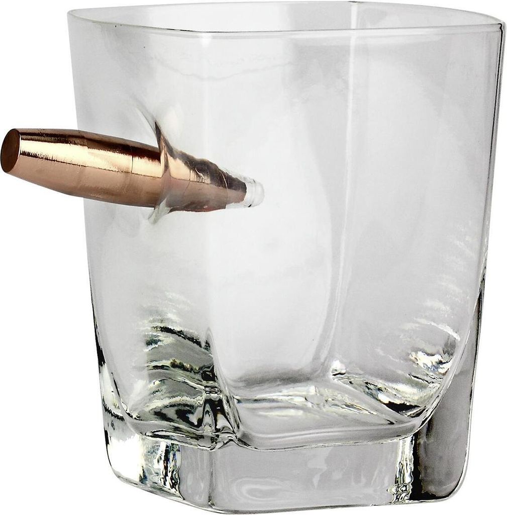 Last Man Standing Whiskeyglas mit Patrone im Glas