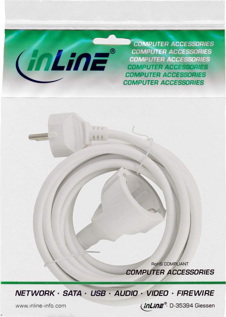 InLine 16401W, 1,5 m, Biela, 1.5 mm², GS, 50 mm, 1500 mm Obrázok produktu 