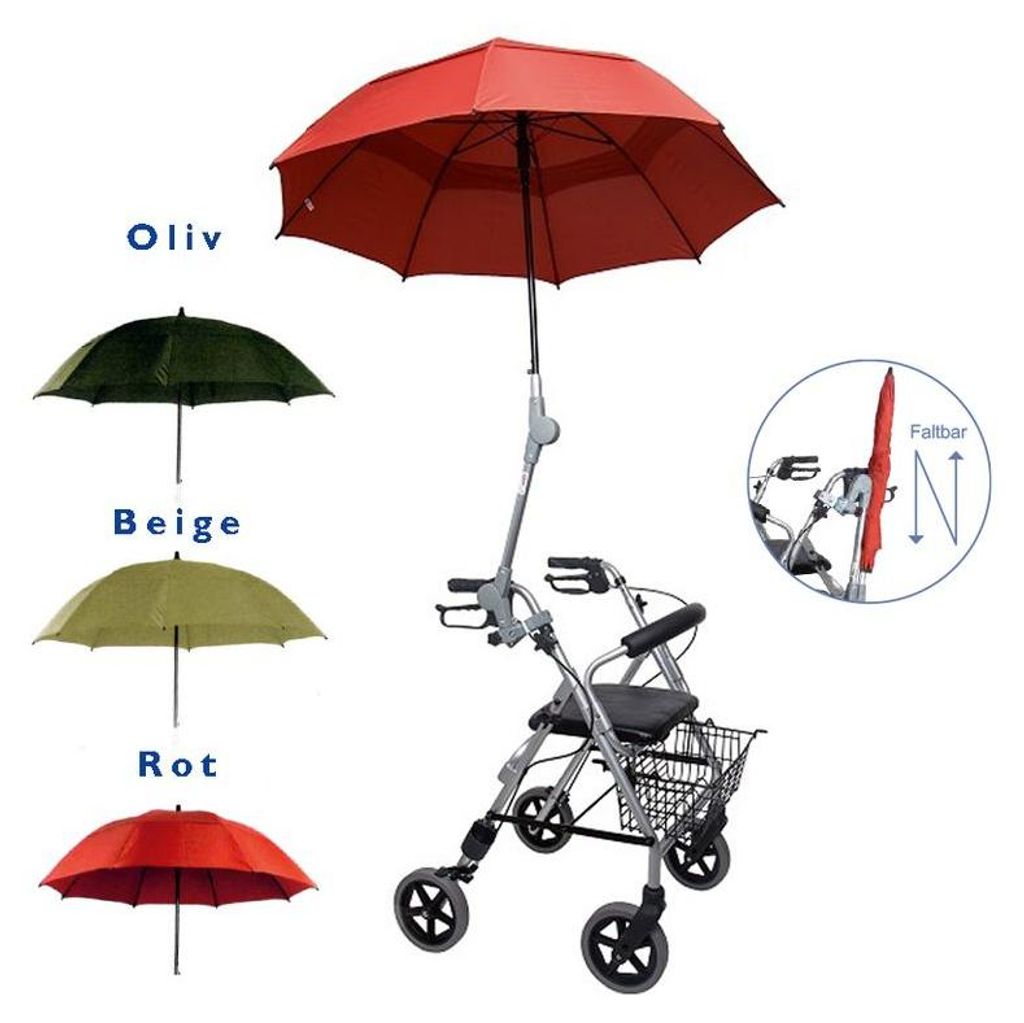 Ombrello per deambulatore "PROTECTOR" con set di fissaggio, Immagine del prodotto 