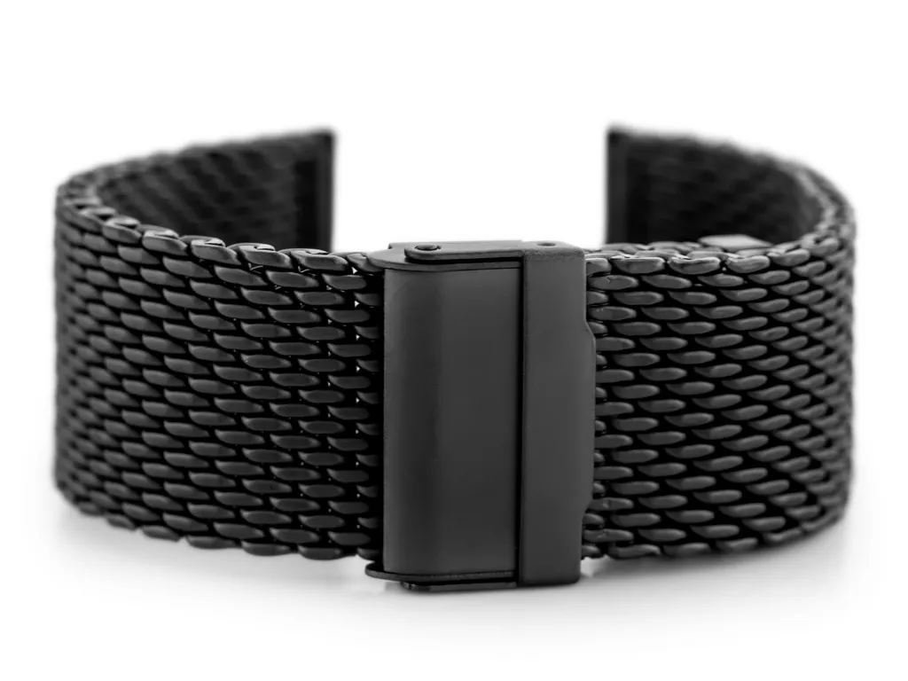 Bracciale Pacific 12 Maglia HQ 20mm Nero Opaco - Un Tocco di Classe