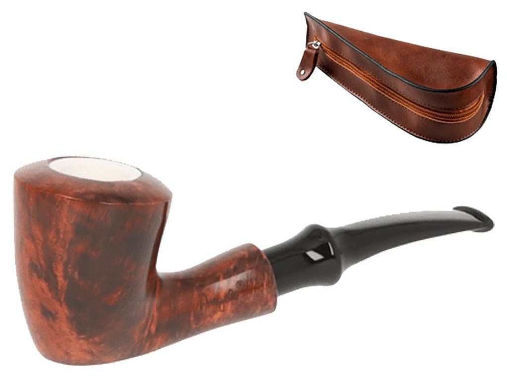 Angelo Pfeife Meerschaumeinsatz, dunkel, leicht gebogen