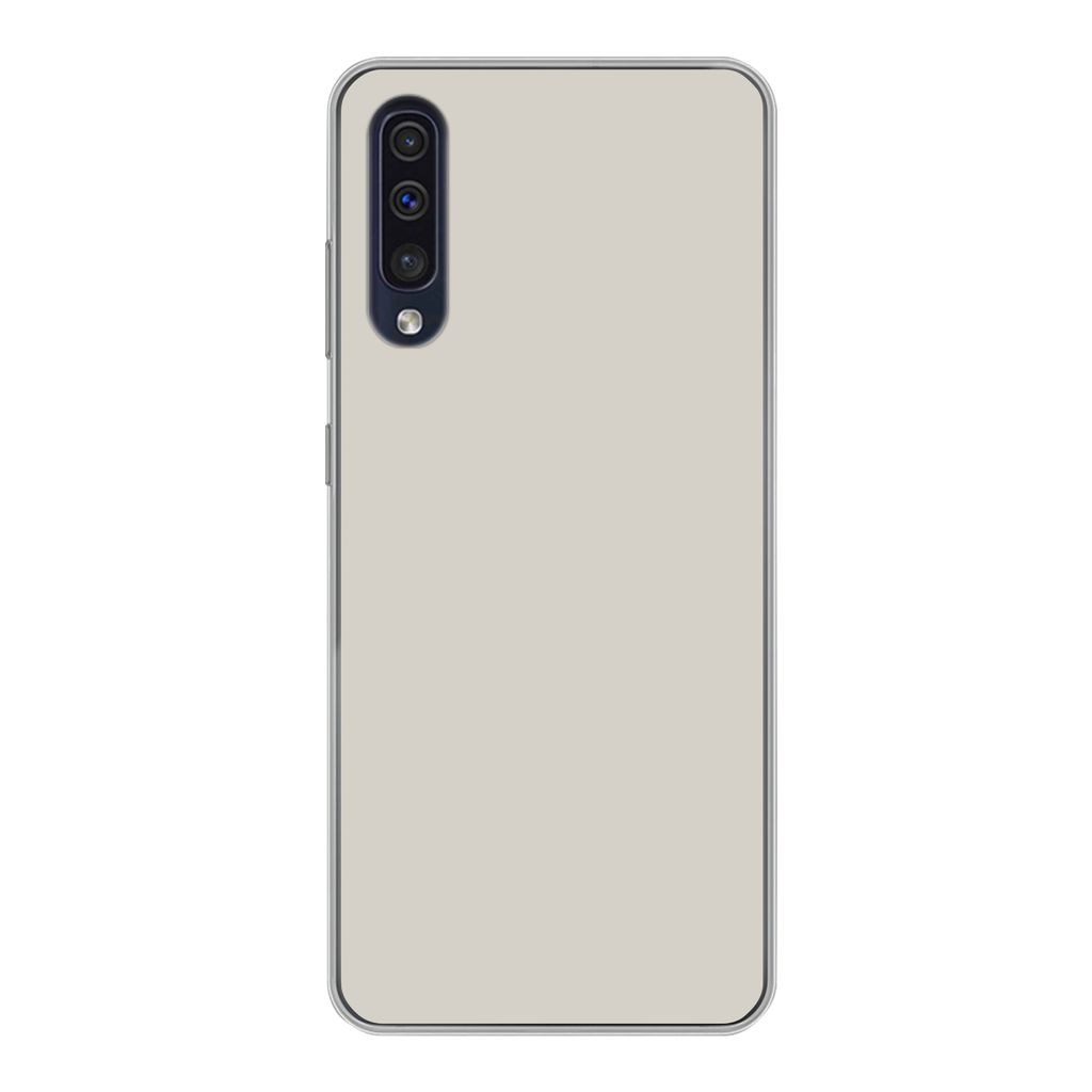 MuchoWow Handyhülle Schutzhülle Hülle für Samsung Galaxy A30s Grau - Hell - Herbst Silikon Softcase Handy Hülle - Karteninhaber