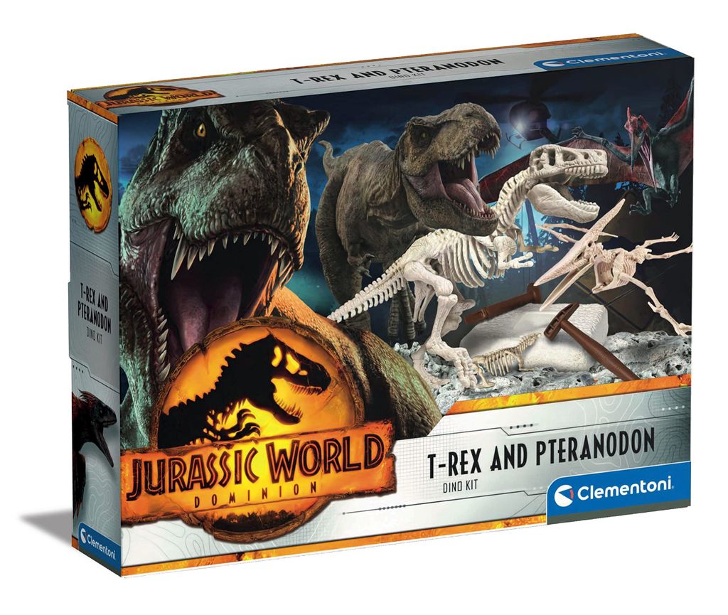 Clementoni Jurassic World T-Rex Pteranodon Kit da scavo