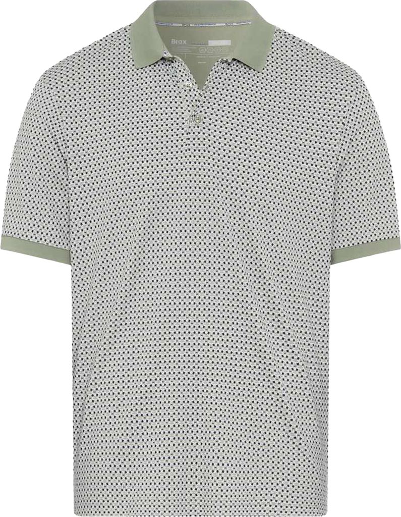 Brax Polo grün bedruckte Baumwolle