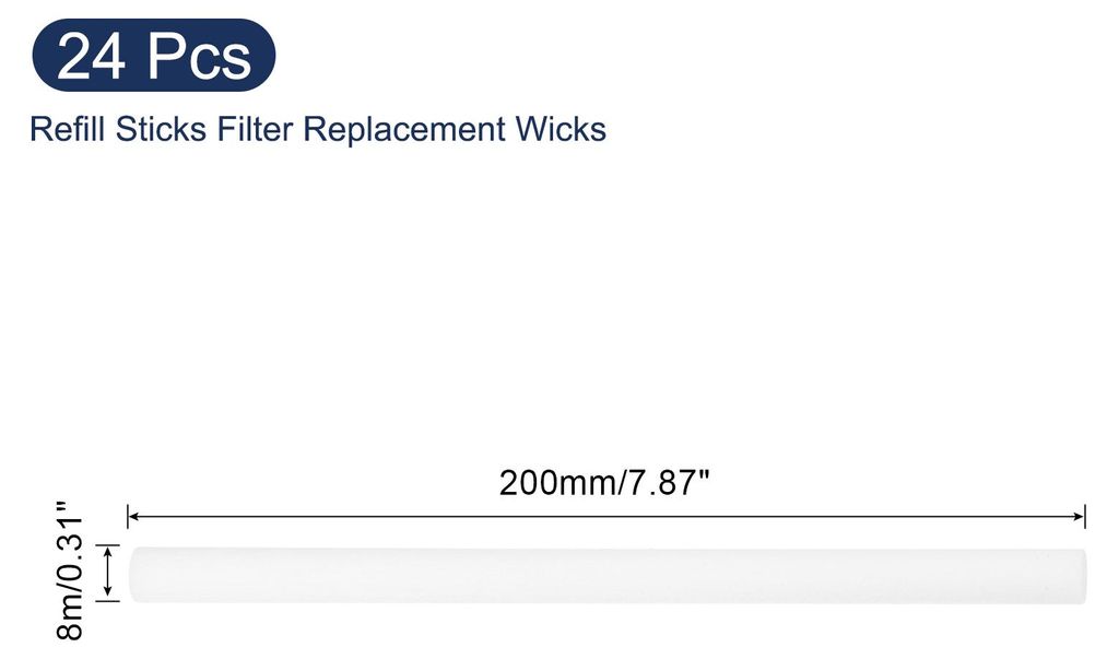 24 Stš¹ck Luftbefeuchter Baumwollstab, 8x200mm Luftbefeuchter Sticks Filter Ersatzdochte, Diffuser Stick Nachfš¹llung Mini fš¹r Schlafzimmer ...