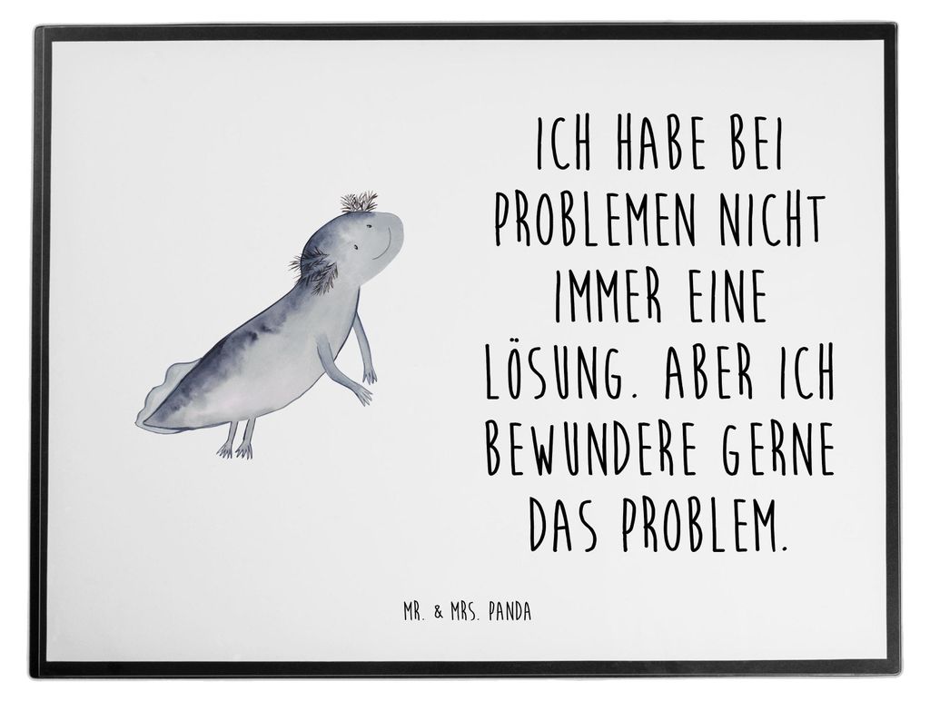 Mr. & Mrs. Panda malunterlage Axolotl Schwimmen - Weiß - Geschenk, Optimistisch, tischpad, malunterlagen, Lösungen, tischmatte, Probleme, Problem...