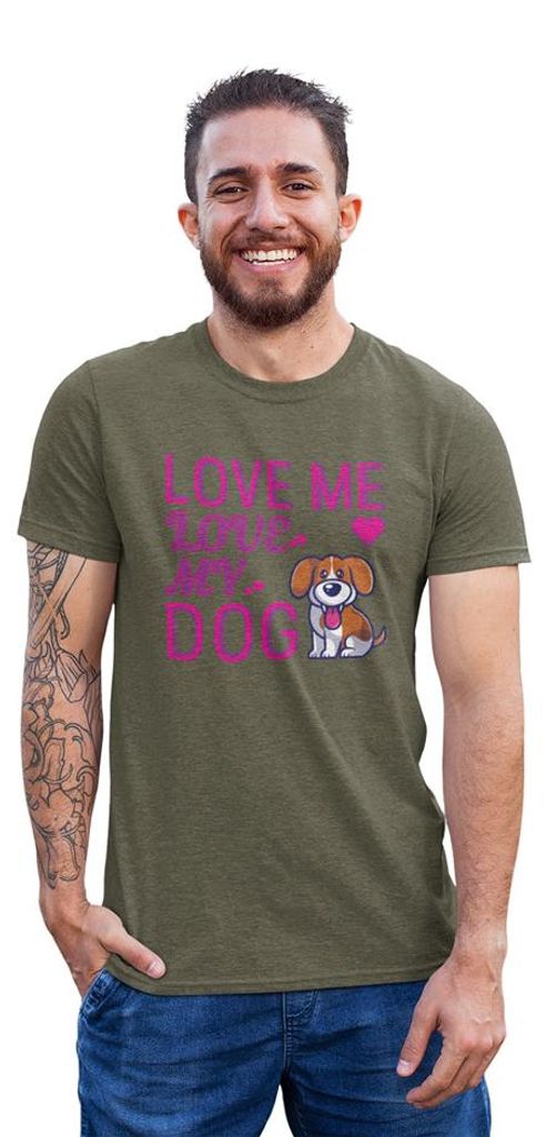 D&B Uni Polo ST00178 Love My Dog MilitärGrün-Größe 4XL
