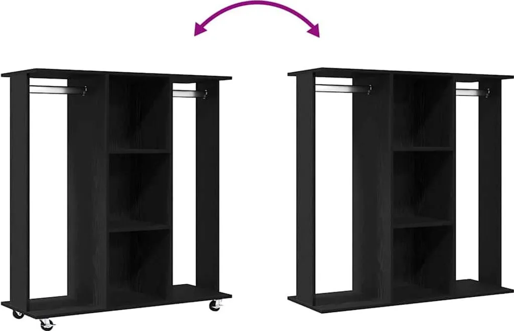 Armoire de rangement compacte 102 cm, solution gain de place chêne - 7