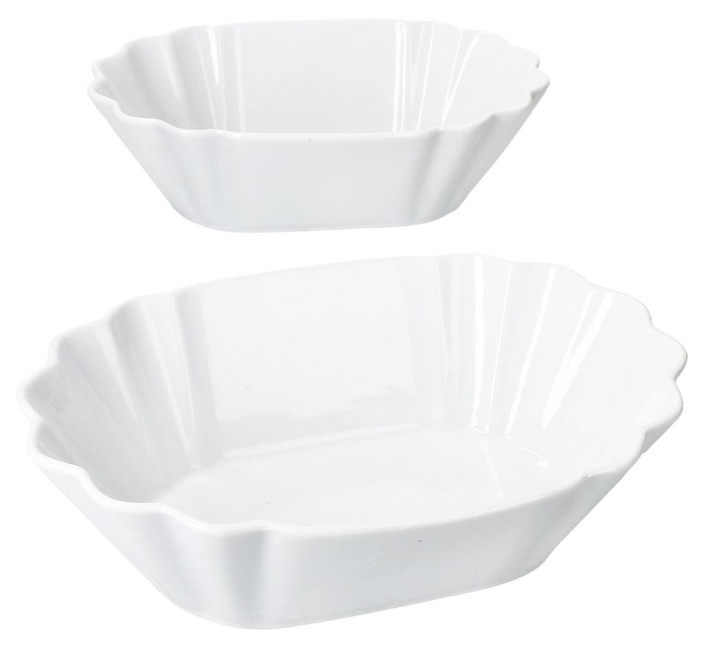 2x Fritta Pommesschale oval weiß Currywurst-Schale Produktbild 