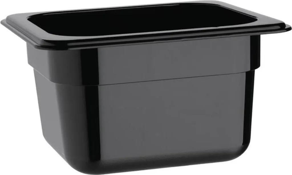 Contenitore Vogue GN 1/6 Policarbonato Nero 100mm - Food Display
